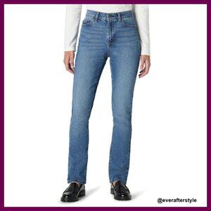 Insta-Stretch Slim-Fit Mid-Rise Straight Leg Jeans Classic Chic Versatile